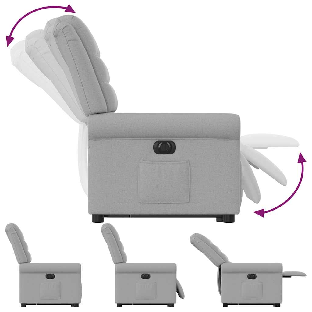 Poltrona Alzapersona Reclinabile Elettrica Grigi Nuvola Tessuto - homemem39