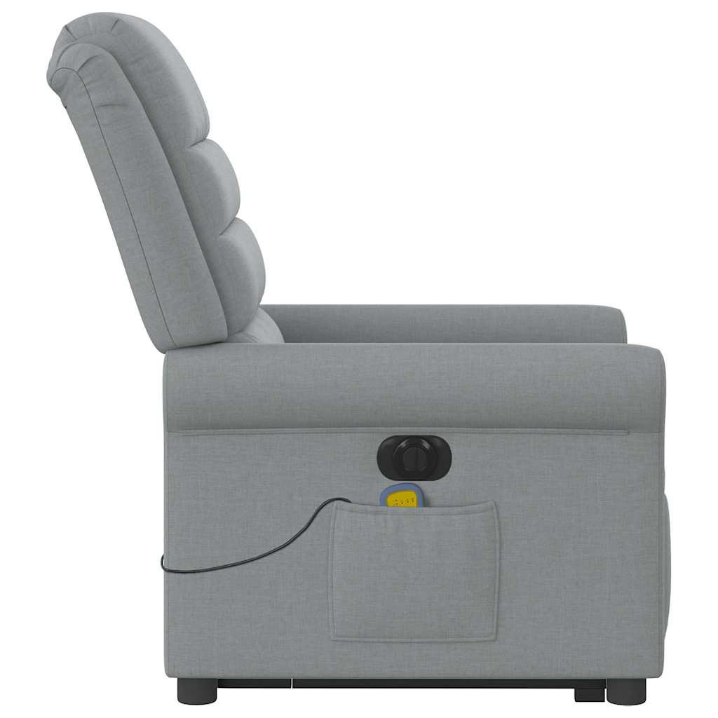 Poltrona Alzapersona Massaggi Elettrica Grigio Chiaro Tessuto | homemem39