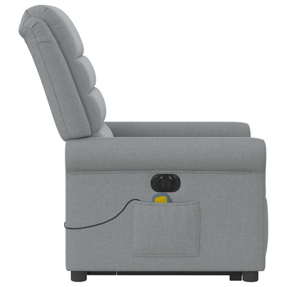 Poltrona Alzapersona Massaggi Elettrica Grigio Chiaro Tessuto | homemem39