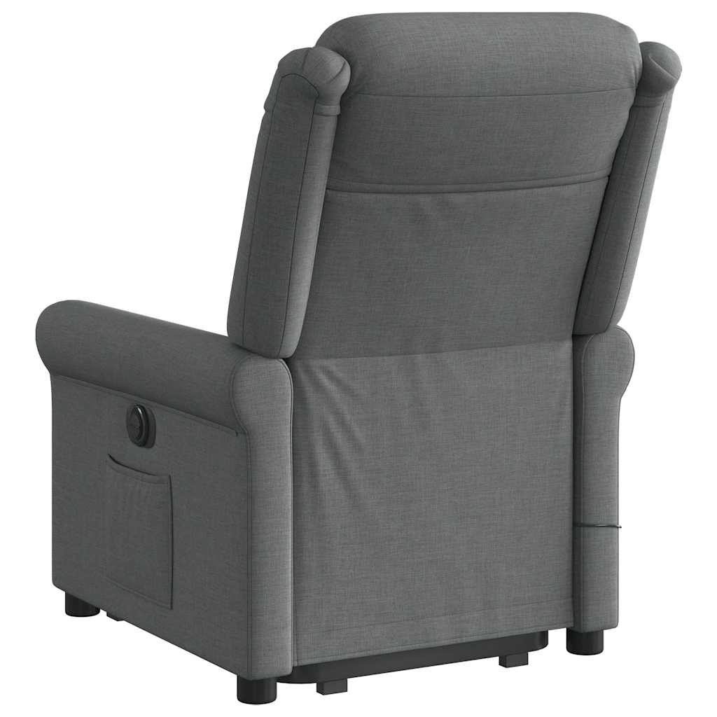 Poltrona Alzapersona Massaggi Elettrica Grigio Scuro Tessuto | homemem39