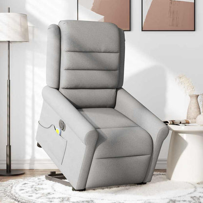 Poltrona Alzapersona Massaggi Elettrica Grigio Nuvola Tessuto | homemem39