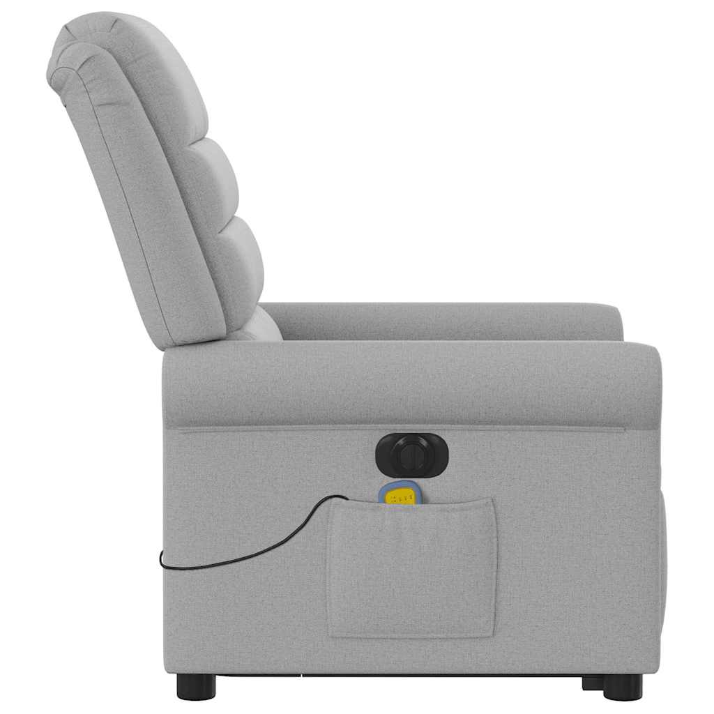 Poltrona Alzapersona Massaggi Elettrica Grigio Nuvola Tessuto | homemem39
