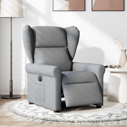 Poltrona Elettrica Reclinabile Grigio Chiaro in Tessuto | homemem39