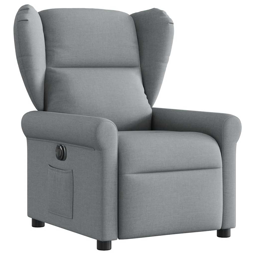 Poltrona Elettrica Reclinabile Grigio Chiaro in Tessuto | homemem39