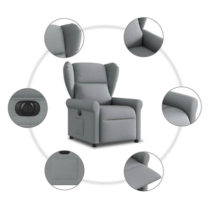 Poltrona Elettrica Reclinabile Grigio Chiaro in Tessuto | homemem39