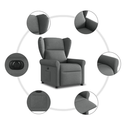 Poltrona Elettrica Reclinabile Grigio Scuro in Tessuto | homemem39