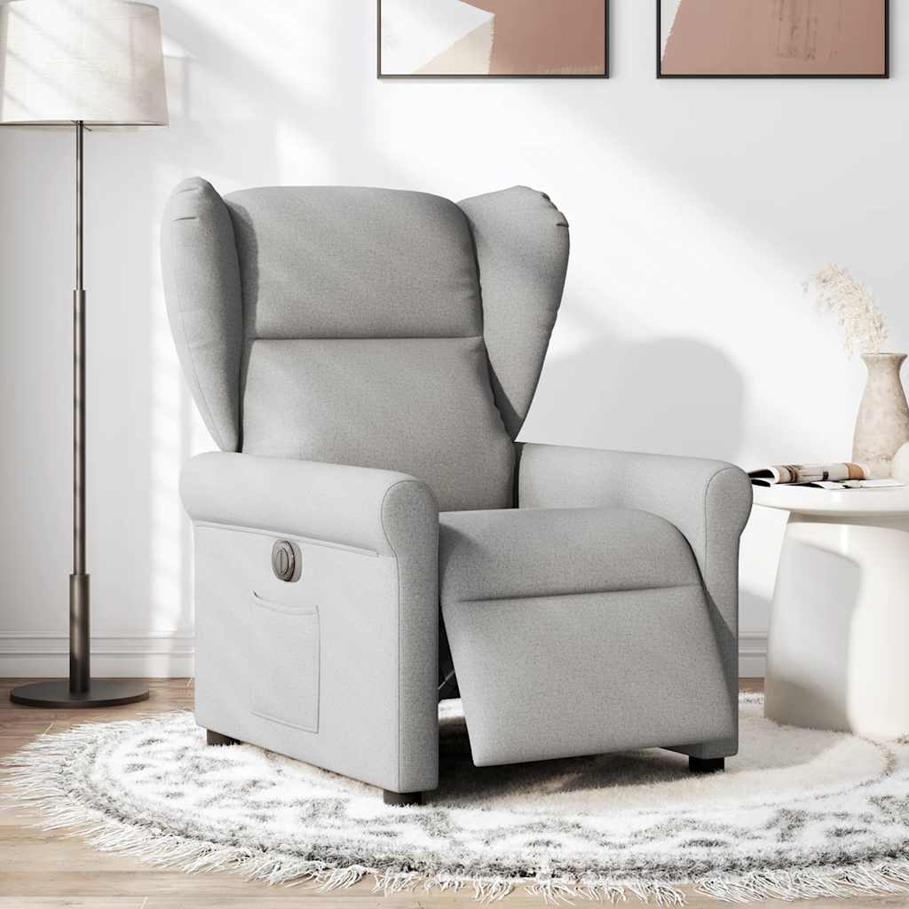 Poltrona Elettrica Reclinabile Grigio Nuvola in Tessuto | homemem39