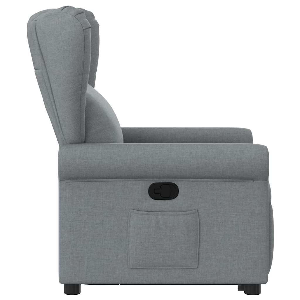 Poltrona Alzapersona Reclinabile Grigio Chiaro in Tessuto | homemem39