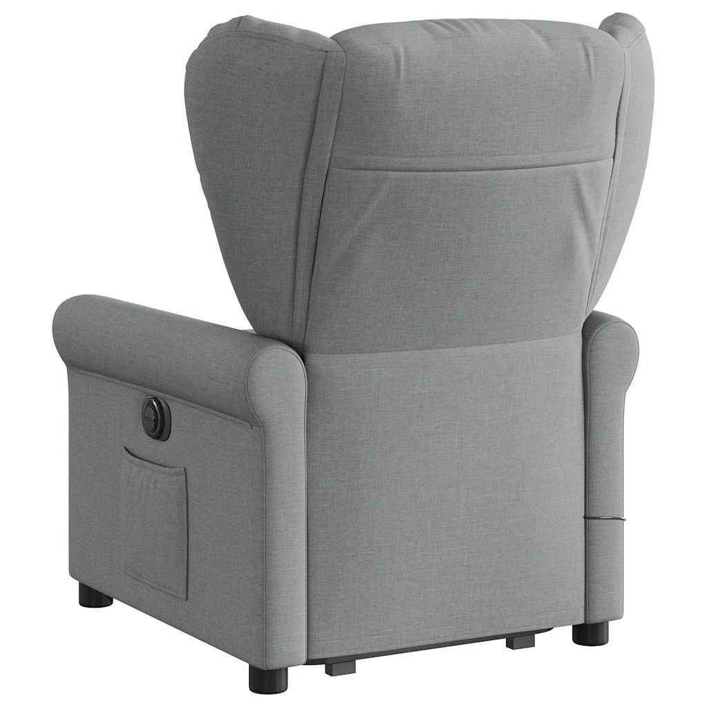 Poltrona Alzapersona Massaggi Reclinabile Grigio Chiaro Tessuto | homemem39