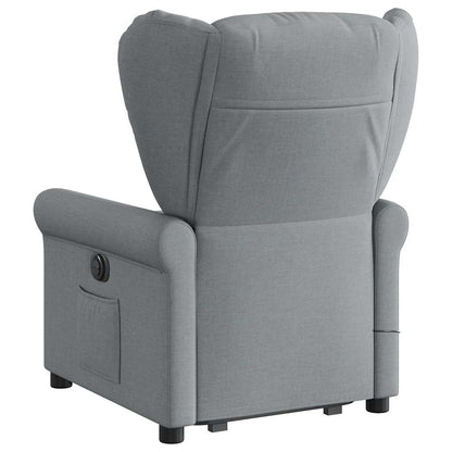 Poltrona Alzapersona Massaggi Reclinabile Grigio Chiaro Tessuto | homemem39