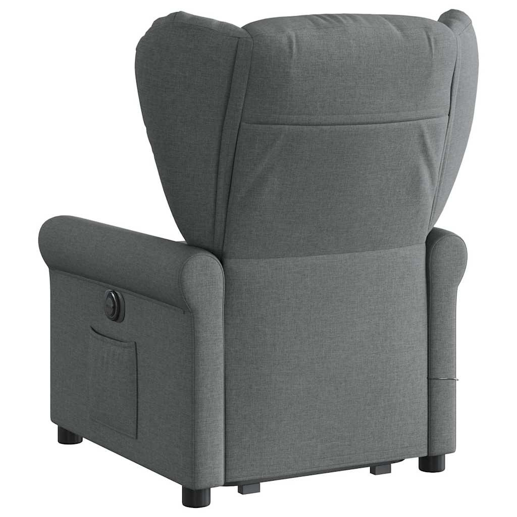 Poltrona Alzapersona Massaggi Reclinabile Grigio Scuro Tessuto | homemem39