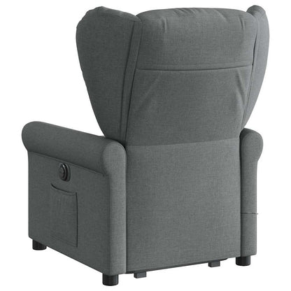 Poltrona Alzapersona Massaggi Reclinabile Grigio Scuro Tessuto | homemem39