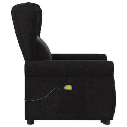 Poltrona Alzapersona Massaggiante Reclinabile Nera in Tessuto | homemem39