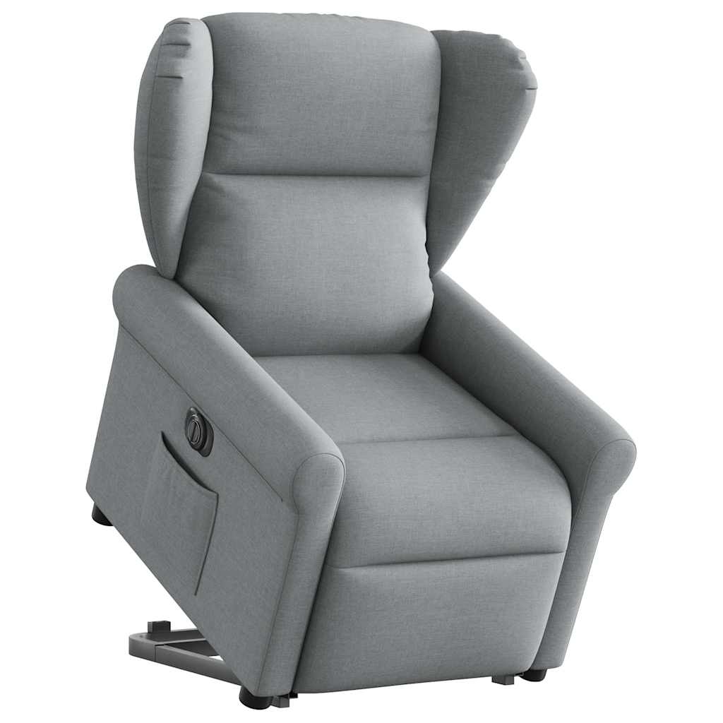 Poltrona Reclinante Alzapersona Elettrica Grigio Chiaro Tessuto | homemem39