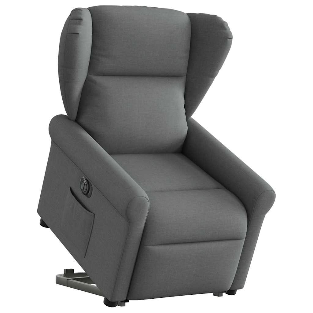 Poltrona Alzapersona Reclinabile Elettrica Grigio Scuro Tessuto | homemem39