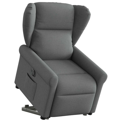 Poltrona Alzapersona Reclinabile Elettrica Grigio Scuro Tessuto | homemem39