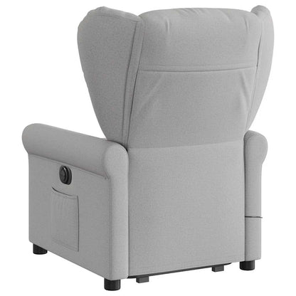Poltrona Alzapersona Massaggi Elettrica Grigio Nuvola Tessuto | homemem39