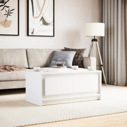 Tavolino da Salotto con Luci LED Bianco in Truciolato | homemem39