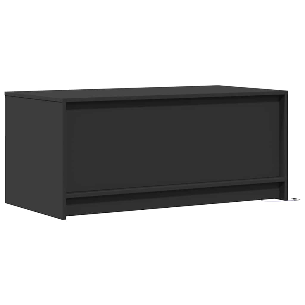 Tavolino da Salotto con Luci LED Nero in Truciolato | homemem39
