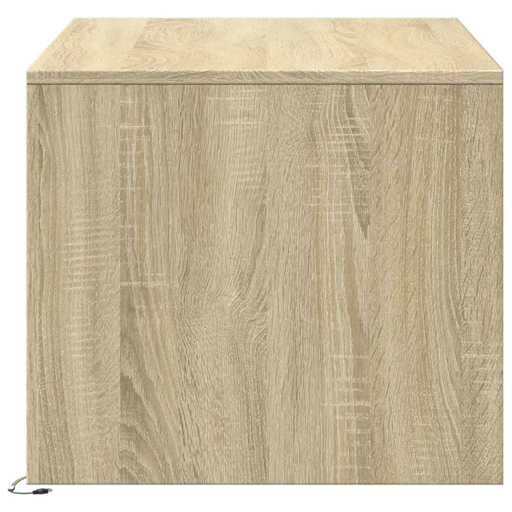 Tavolino da Salotto con Luci LED Rovere Sonoma in Truciolato | homemem39
