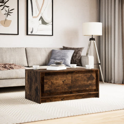 Tavolino da Salotto con Luci LED Rovere Fumo in Truciolato | homemem39