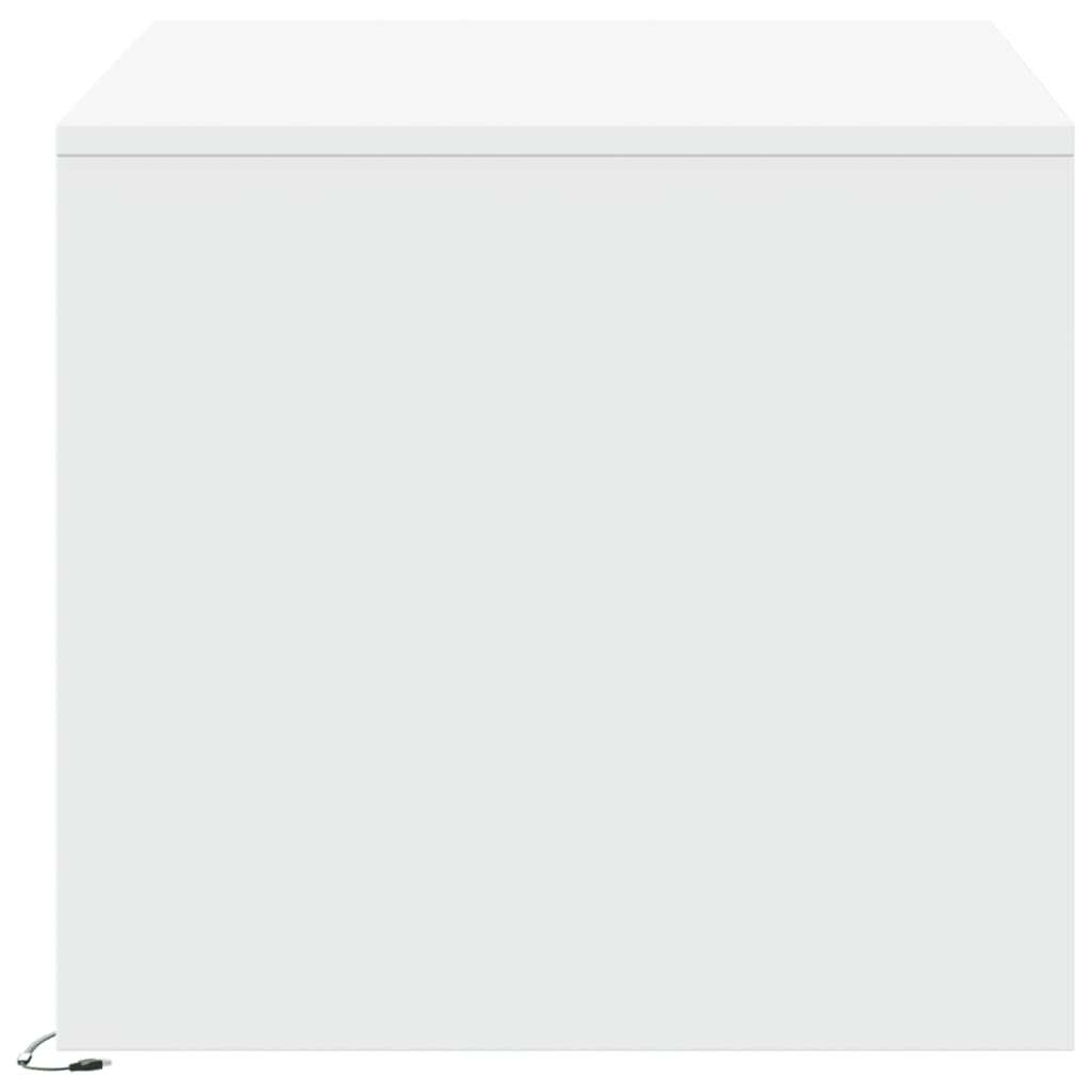 Tavolino da Salotto con Luci LED Bianco in Truciolato | homemem39