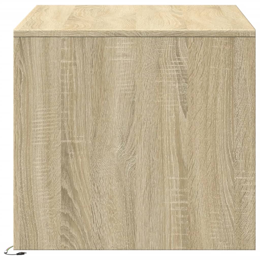 Tavolino da Salotto con Luci LED Rovere Sonoma in Truciolato | homemem39