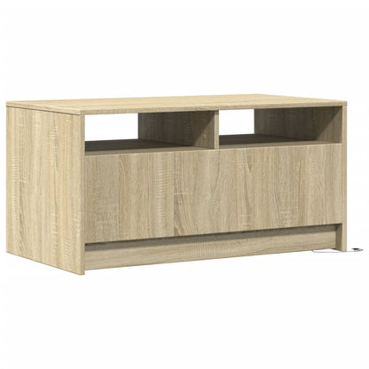 Tavolino da Salotto con Luci LED Rovere Sonoma in Truciolato | homemem39