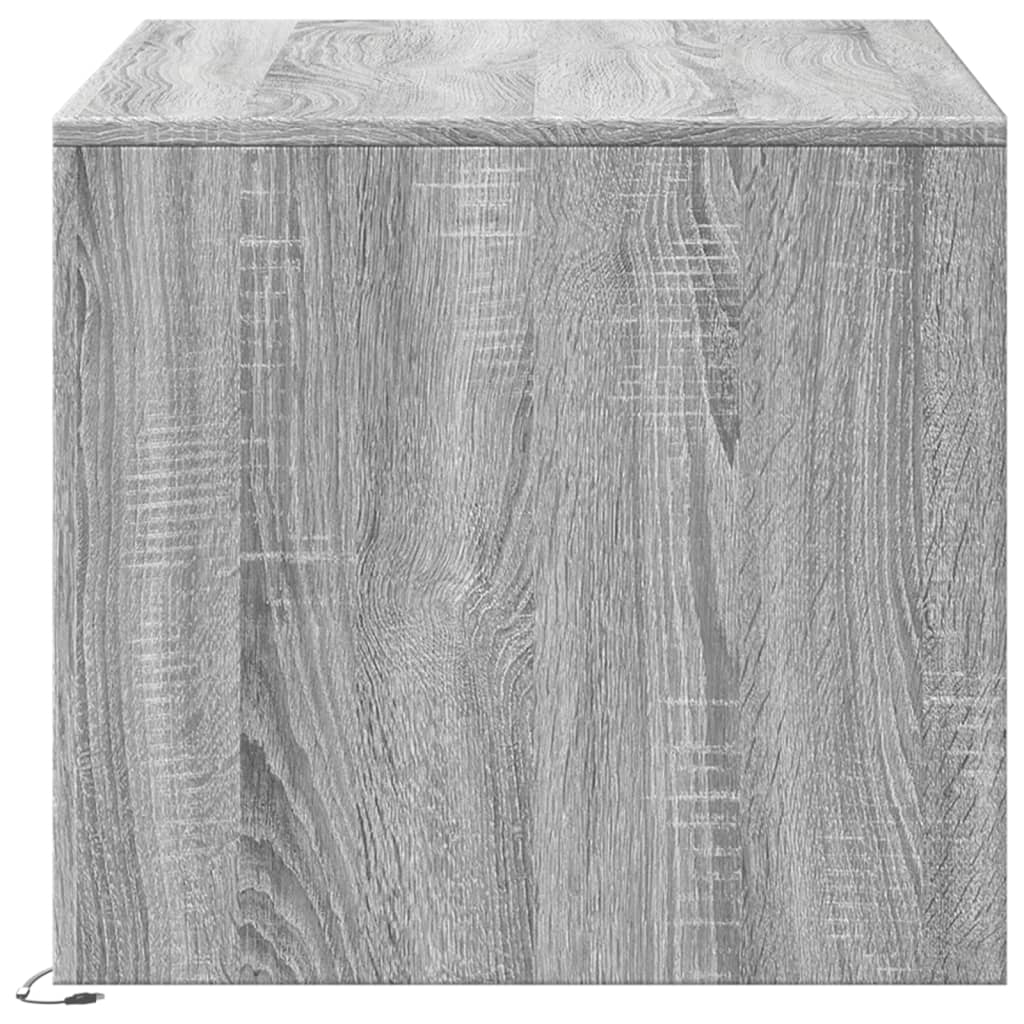 Tavolino da Salotto con Luci LED Grigio Sonoma in Truciolato | homemem39