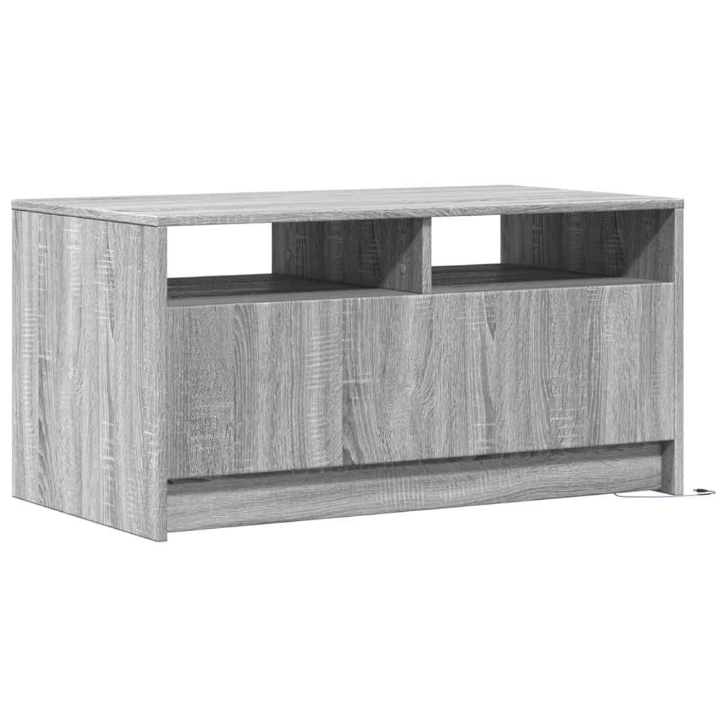 Tavolino da Salotto con Luci LED Grigio Sonoma in Truciolato | homemem39