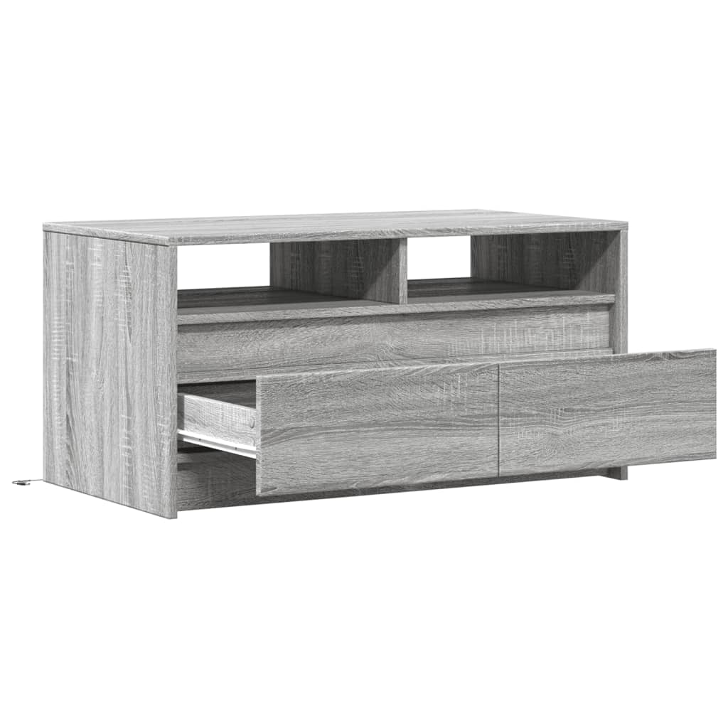 Tavolino da Salotto con Luci LED Grigio Sonoma in Truciolato | homemem39