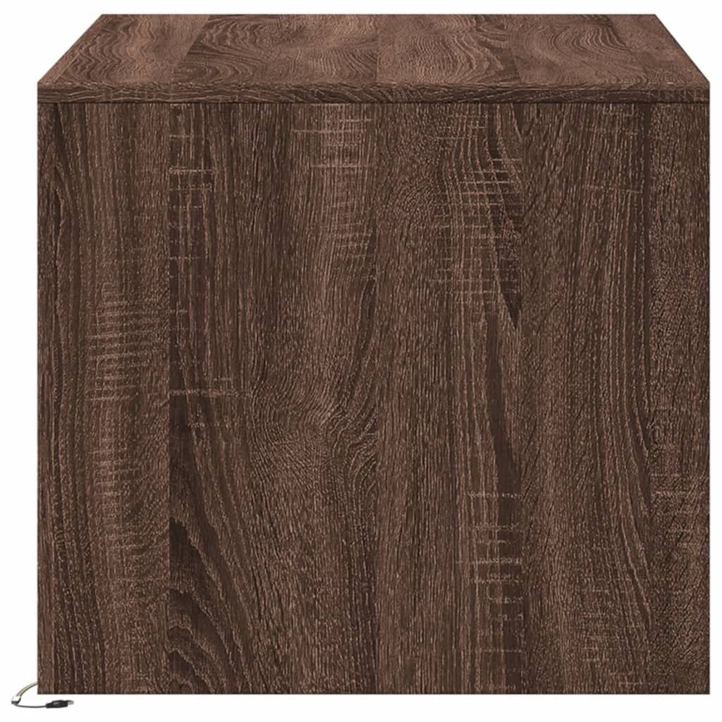 Tavolino da Salotto con Luci LED Rovere Marrone in Truciolato | homemem39
