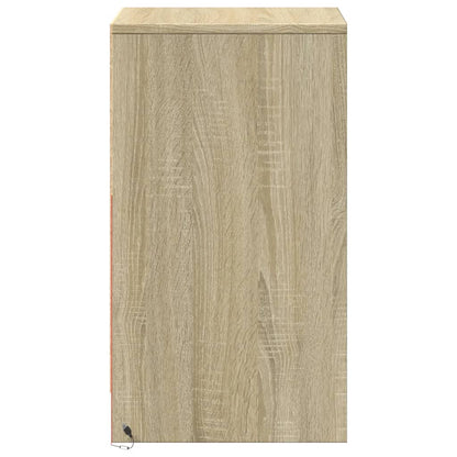 Comodino con Luci LED Rovere Sonoma in Legno Multistrato - homemem39