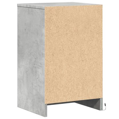 Comodino con Luci LED Grigio Cemento in Legno Multistrato - homemem39