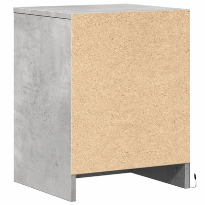 Comodino con Luci LED Grigio Cemento in Legno Multistrato - homemem39