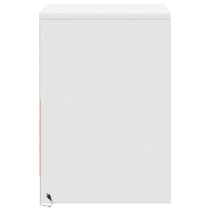 Comodini con Luci LED 2pz Bianchi in Legno Multistrato - homemem39