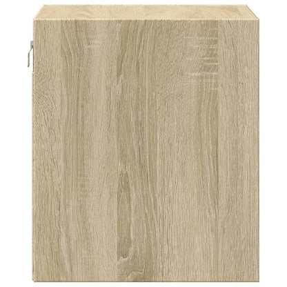 Comodino a Parete con luci LED Rovere Sonoma