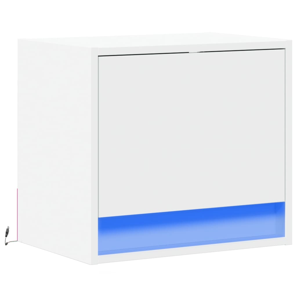 Comodino a Parete con Luci LED Bianco - homemem39