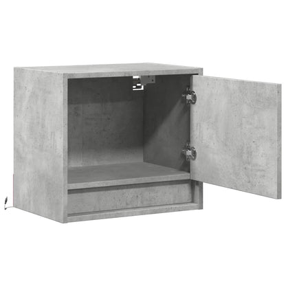 Comodino a Parete con Luci LED Grigio Cemento