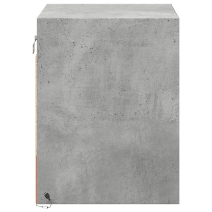 Comodino a Parete con Luci LED Grigio Cemento