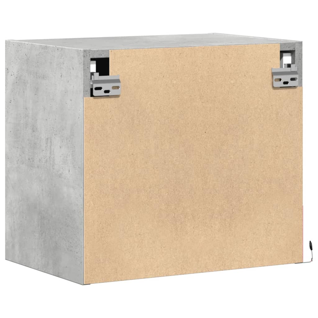 Comodini a Parete con Luci LED 2 pz Grigio Cemento - homemem39