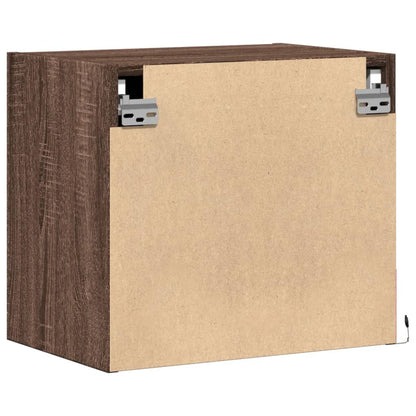 Comodino a Parete con luci LED Rovere Marrone - homemem39