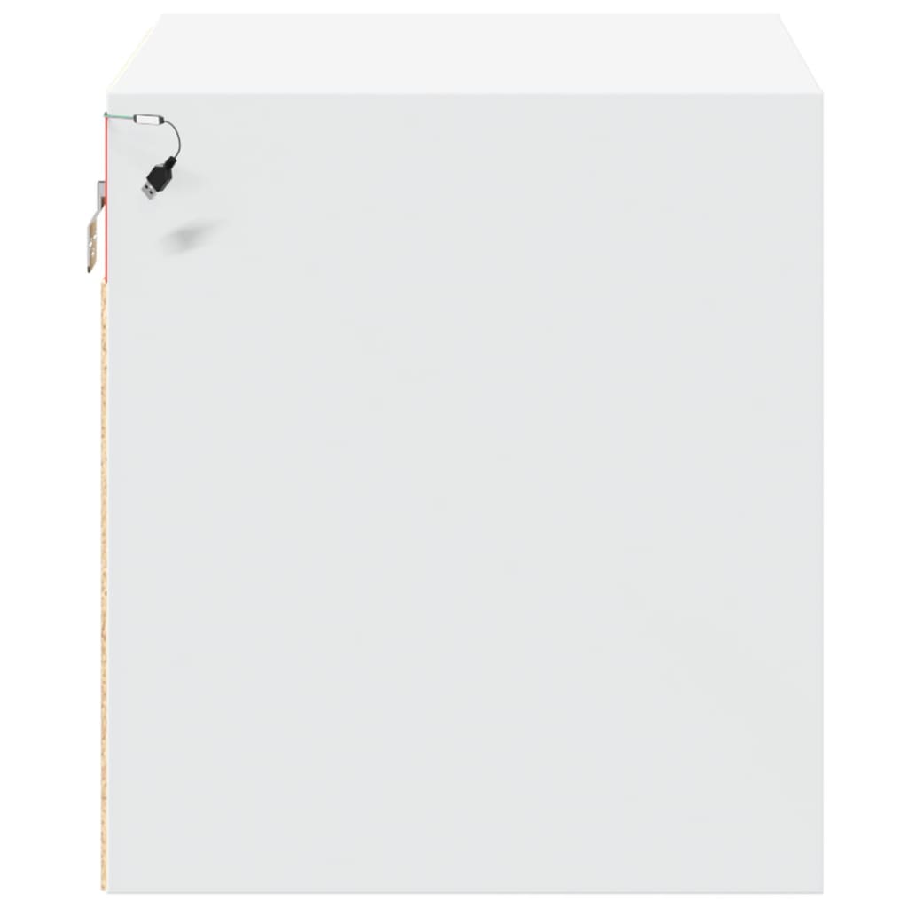 Comodino a Parete con Luci LED Bianco - homemem39