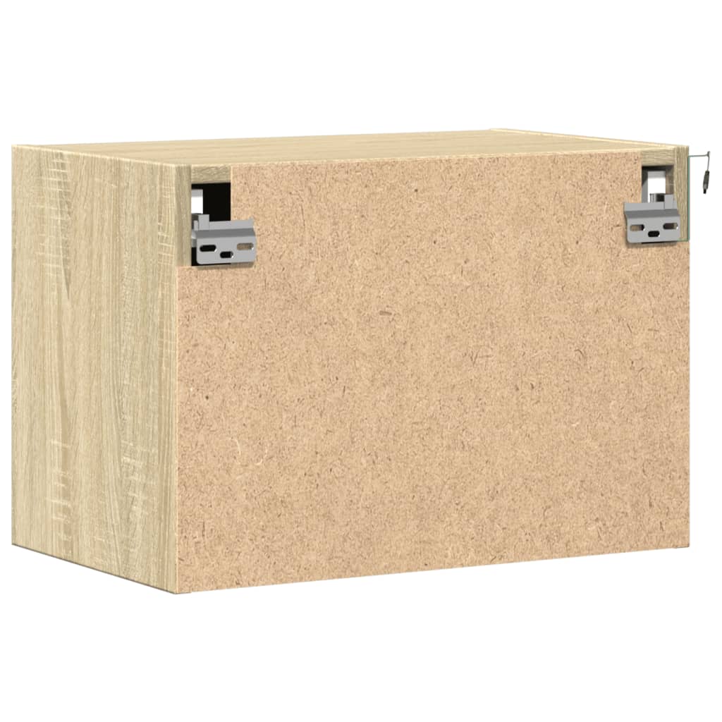 Comodini a Parete con luci LED 2 pz Rovere Sonoma - homemem39