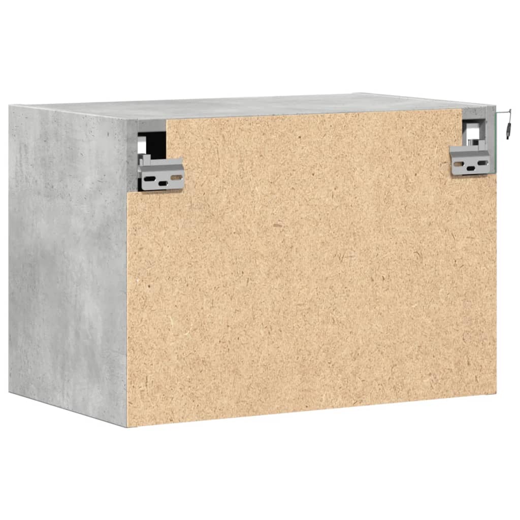 Comodini a Parete con Luci LED 2 pz Grigio Cemento - homemem39