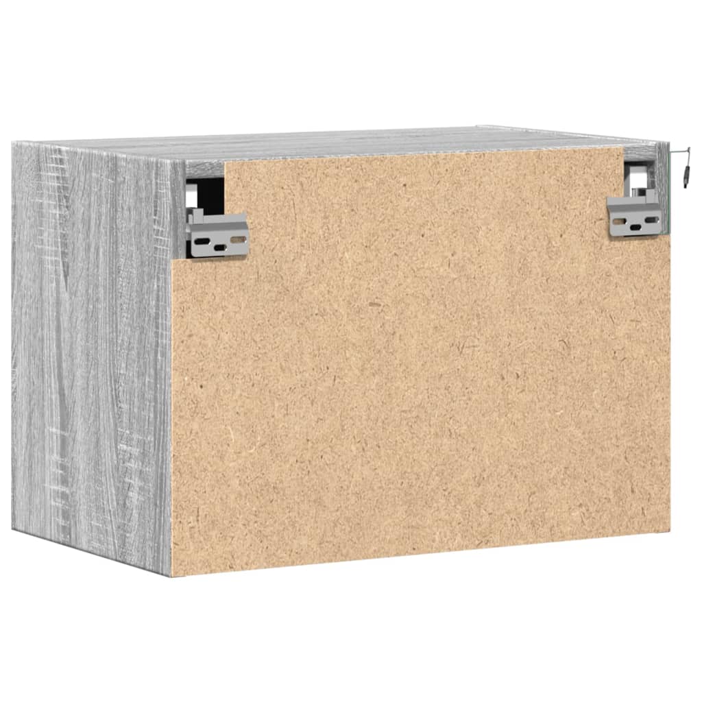 Comodino a Parete con luci LED Grigio Sonoma - homemem39