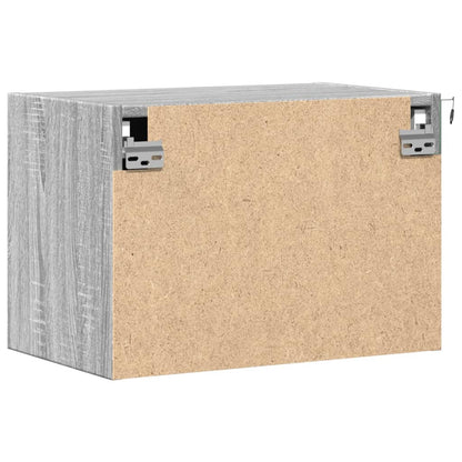 Comodino a Parete con luci LED Grigio Sonoma - homemem39