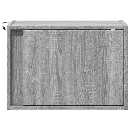 Comodini a Parete con luci LED 2 pz Grigio Sonoma - homemem39