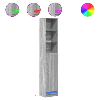Credenza con LED Grigio Sonoma 36x32,5x200 cm Legno Multistrato - homemem39