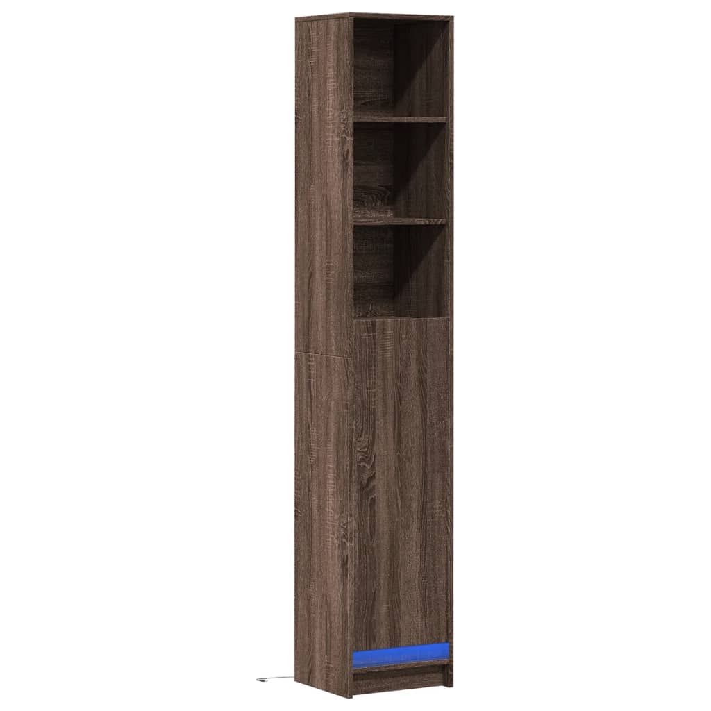 Credenza con LED Rovere Marrone 36x32,5x200cm Legno Multistrato - homemem39